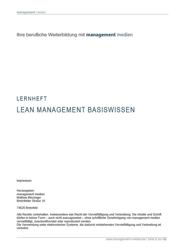 Lernheft-Lean Management