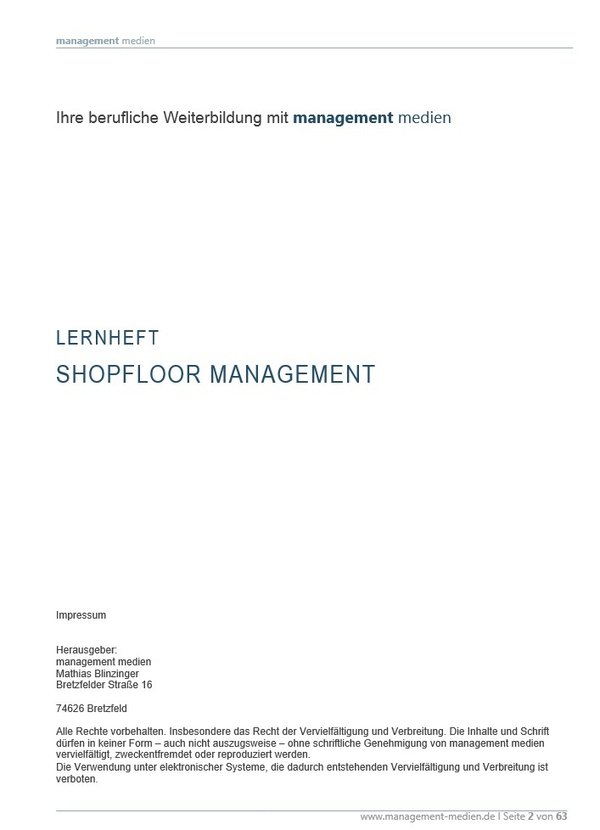 Lernheft-Shopfloor Management